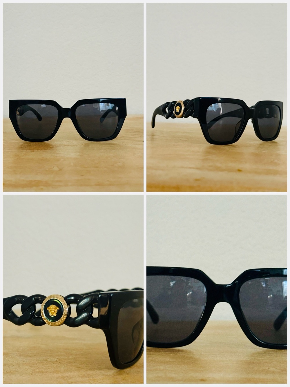 NWT Versace Black Square Frame Medusa Motif Sunglasses New in Box Authentic - Picture 14 of 15